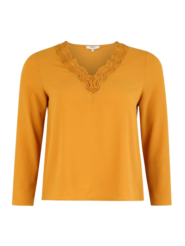 Inken tops ar garām piedurknēm un mežģīnēm