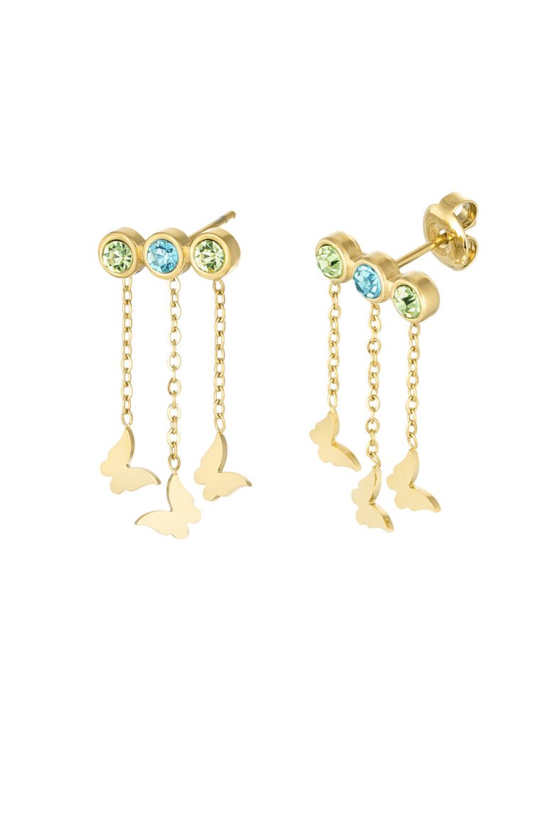 Auskari ar tauriņu piekariņiem