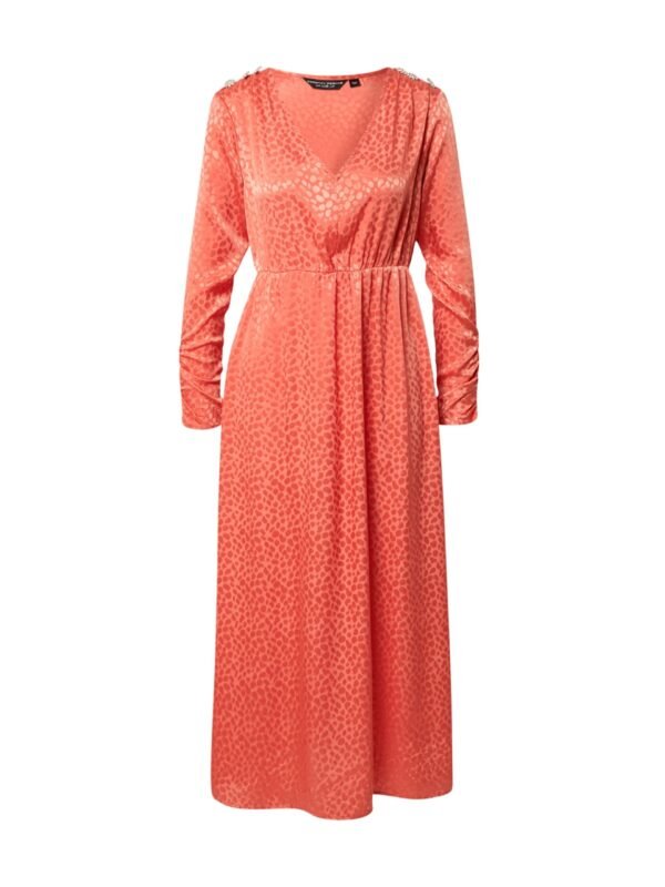 Satīna gara kleita ar dekoratīvām pogām