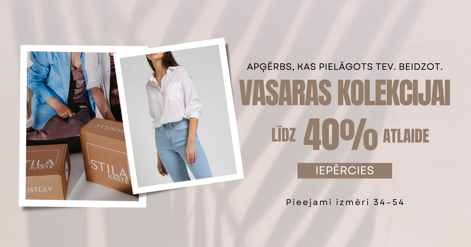 Beige and White Minimalist Summer Sale Fashion Facebook Post